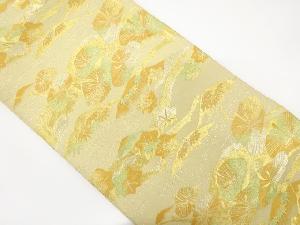 若松に紅葉模様織り出し　袋帯